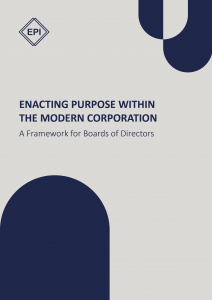 Enacting purpose within the modern corporation